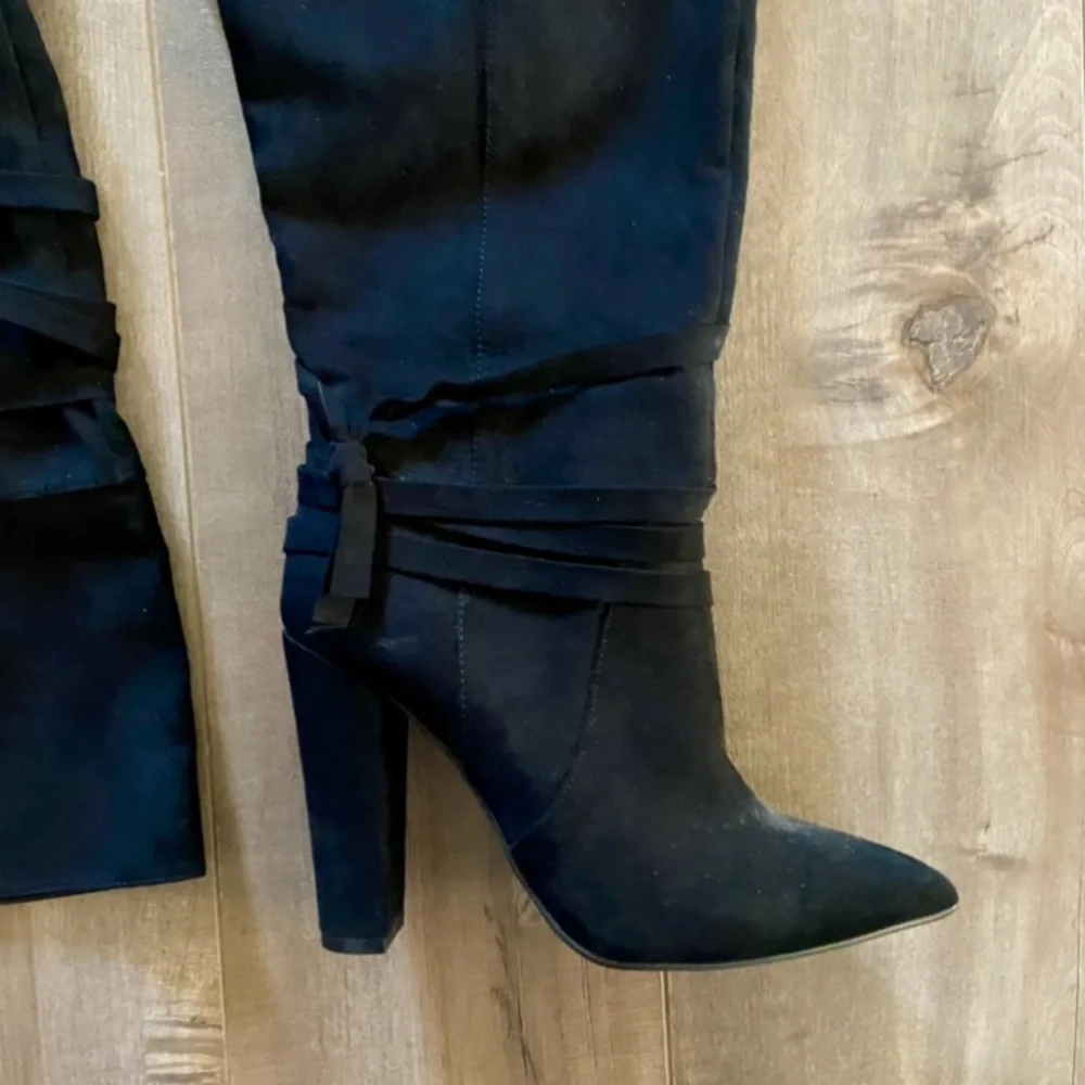 ShoeDazzle Reese Thigh-High Boot in Black